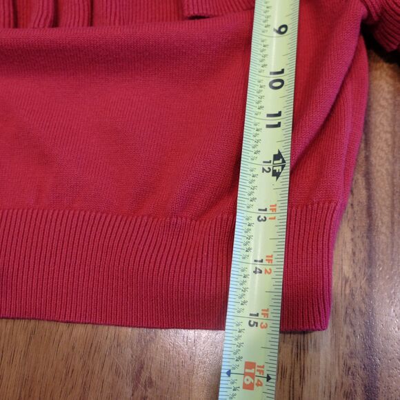 Marissa Webb Cropped Top Sz M Red Knit Cotton Blend Ruffles Coquette Date Night - Picture 6 of 10